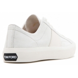 Tom Ford - Sneakers Basse in Pelle di Vitello Bianca e Beige - Tom Ford Exclusive Luxury Collection