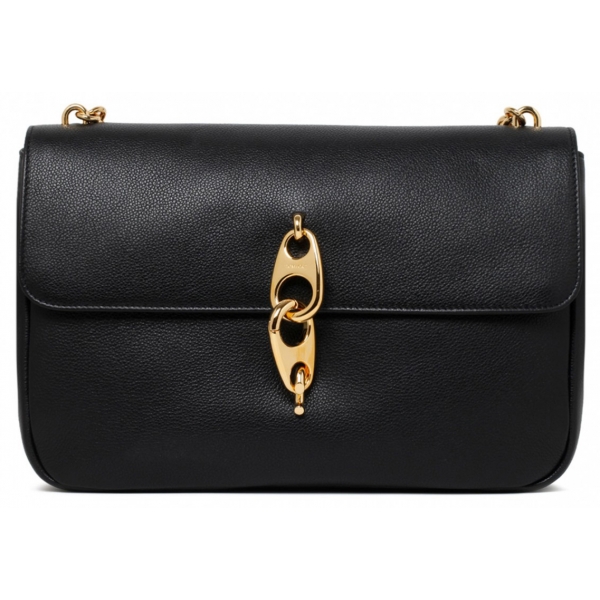 Tom Ford - Borsa Tote con Manico a Maglie di Catena in Pelle Nera - Tom Ford Exclusive Luxury Collection