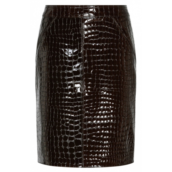 Tom Ford - Dark Chocolate Glossy Skirt - Tom Ford Exclusive Luxury Collection