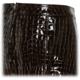 Tom Ford - Dark Chocolate Glossy Skirt - Tom Ford Exclusive Luxury Collection