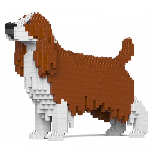 Jekca - English Springer Spaniel 01-M01 - Big - Lego - Sculpture - Construction - 4D - Brick Animals - Toys