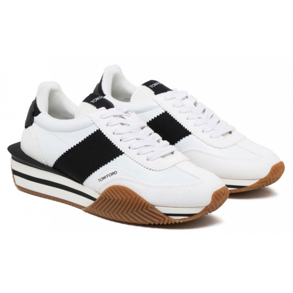 Tom Ford - White and Black James Sneakers - Tom Ford Exclusive Luxury Collection