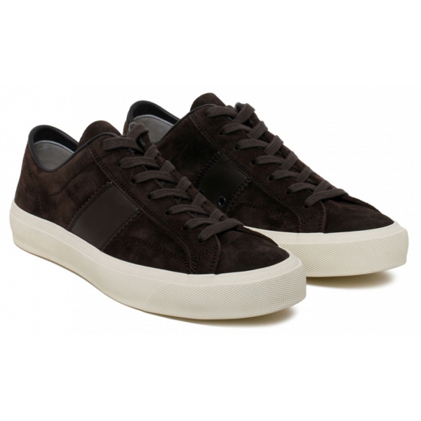 Tom Ford - Brown and Cream Low Top Sneakers - Tom Ford Exclusive Luxury Collection