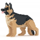 Jekca - German Shepherd 02 - Lego - Sculpture - Construction - 4D - Brick Animals - Toys