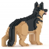 Jekca - German Shepherd 02 - Lego - Sculpture - Construction - 4D - Brick Animals - Toys