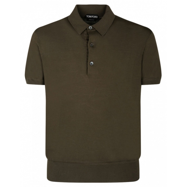 Tom Ford - Dark Olive Short Sleeves Polo Shirt - Tom Ford Exclusive Luxury Collection