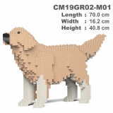 Jekca - Golden Retriever 02-M01 - Big - Lego - Sculpture - Construction - 4D - Brick Animals - Toys