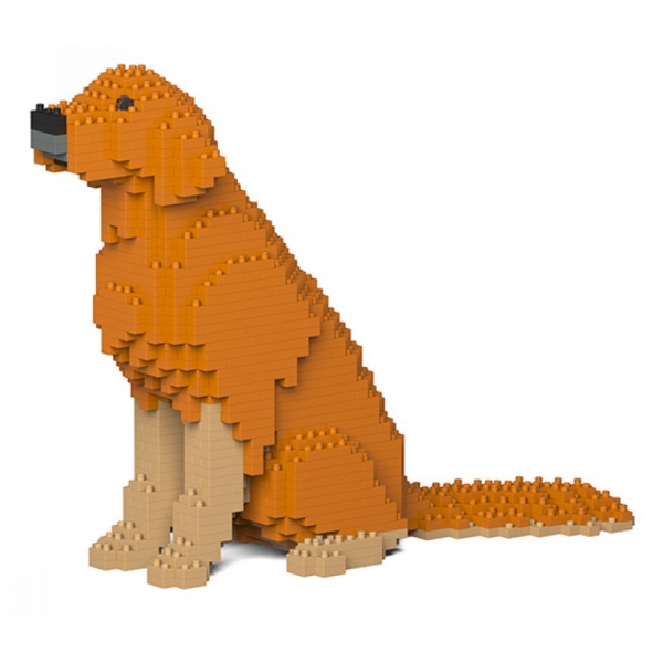 Jekca - Golden Retriever 03-M02 - Big - Lego - Sculpture - Construction - 4D - Brick Animals - Toys