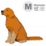 Jekca - Golden Retriever 03-M02 - Big - Lego - Sculpture - Construction - 4D - Brick Animals - Toys