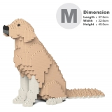 Jekca - Golden Retriever 03-M01 - Big - Lego - Sculpture - Construction - 4D - Brick Animals - Toys