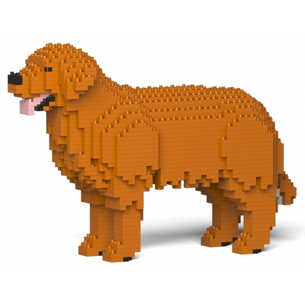 Jekca - Golden Retriever 01-M01 - Big - Lego - Sculpture - Construction - 4D - Brick Animals - Toys