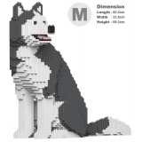 Jekca - Husky 4-in-1 Pack 01-M04 - Big - Lego - Scultura - Costruzione - 4D - Animali di Mattoncini - Toys