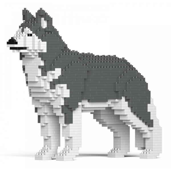 Jekca - Husky 01-M04 - Big - Lego - Sculpture - Construction - 4D - Brick Animals - Toys