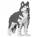 Jekca - Husky 01-M04 - Big - Lego - Sculpture - Construction - 4D - Brick Animals - Toys