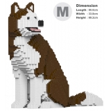 Jekca - Husky 4-in-1 Pack 01-M03 - Big - Lego - Scultura - Costruzione - 4D - Animali di Mattoncini - Toys