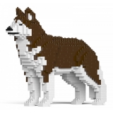 Jekca - Husky 01-M03 - Big - Lego - Sculpture - Construction - 4D - Brick Animals - Toys