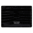 Tom Ford - Black Calf Leather in Cocco Print Effect - Tom Ford Exclusive Luxury Collection