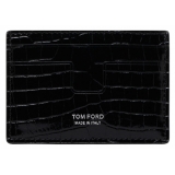 Tom Ford - Black Calf Leather in Cocco Print Effect - Tom Ford Exclusive Luxury Collection