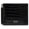 Tom Ford - Black Calf Leather in Cocco Print Effect - Tom Ford Exclusive Luxury Collection