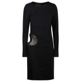 Tom Ford - Black Leather Cut Out Long Sleeved Dress - Tom Ford Exclusive Luxury Collection