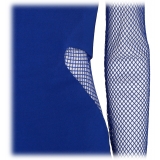 Tom Ford - Cobalt Blue Illusion Mesh Panel Mini Dress - Tom Ford Exclusive Luxury Collection