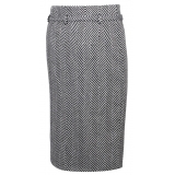 Tom Ford - Chevron Pattern Midi Pencil Skirt - Tom Ford Exclusive Luxury Collection