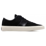 Tom Ford - Sneakers con Toppa con Logo Nero e Crema - Tom Ford Exclusive Luxury Collection