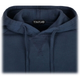 Tom Ford - Dark Blue Cotton Drawstring Hoodie - Tom Ford Exclusive Luxury Collection