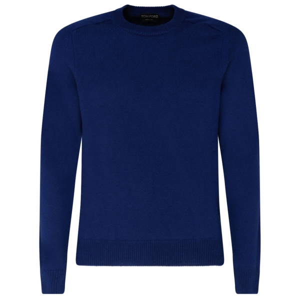 Tom Ford - Dark Blue Cashmere Crewneck Jumper - Tom Ford Exclusive Luxury Collection