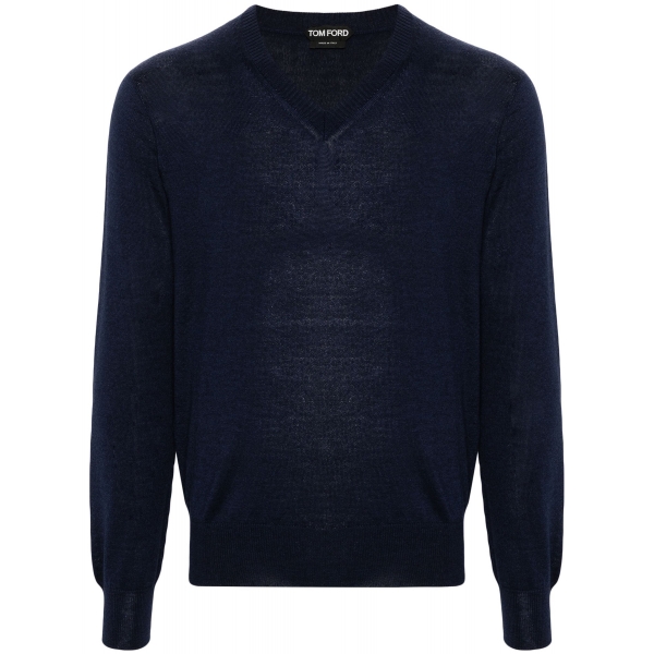 Tom Ford - Maglione in Maglia Fine Blu Navy - Tom Ford Exclusive Luxury Collection