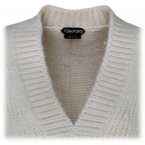 Tom Ford - Maglione con Scollo a V in Alpaca Gesso - Tom Ford Exclusive Luxury Collection