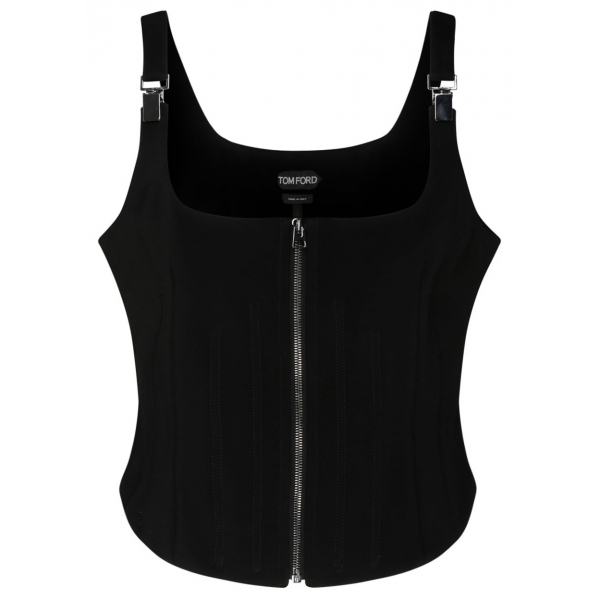 Tom Ford - Black Stretch Silk Corset Top - Tom Ford Exclusive Luxury Collection