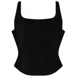 Tom Ford - Black Stretch Silk Corset Top - Tom Ford Exclusive Luxury Collection