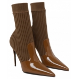 Dolce & Gabbana - Caramel Brown Calf Leather Ankle Boots - Dolce & Gabbana Exclusive Luxury Collection