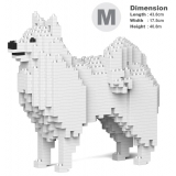 Jekca - Japanese Spitz 01 - Big - Lego - Sculpture - Construction - 4D - Brick Animals - Toys