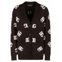 Dolce & Gabbana - Brown and White DG Monogram Cardigan - Dolce & Gabbana Exclusive Luxury Collection