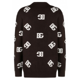 Dolce & Gabbana - Brown and White DG Monogram Cardigan - Dolce & Gabbana Exclusive Luxury Collection