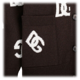 Dolce & Gabbana - Brown and White DG Monogram Cardigan - Dolce & Gabbana Exclusive Luxury Collection