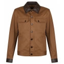 Dolce & Gabbana - Brown Leather Detailing Jacket - Dolce & Gabbana Exclusive Luxury Collection