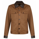 Dolce & Gabbana - Brown Leather Detailing Jacket - Dolce & Gabbana Exclusive Luxury Collection