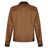 Dolce & Gabbana - Brown Leather Detailing Jacket - Dolce & Gabbana Exclusive Luxury Collection