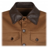 Dolce & Gabbana - Brown Leather Detailing Jacket - Dolce & Gabbana Exclusive Luxury Collection