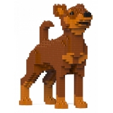 Jekca - Miniature Pinscher 01-M02 - Big - Lego - Sculpture - Construction - 4D - Brick Animals - Toys