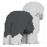 Jekca - Old English Sheepdog 01-M02 - Big - Lego - Scultura - Costruzione - 4D - Animali di Mattoncini - Toys