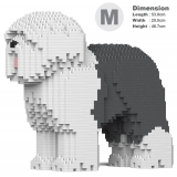 Jekca - Old English Sheepdog 01-M02 - Big - Lego - Scultura - Costruzione - 4D - Animali di Mattoncini - Toys