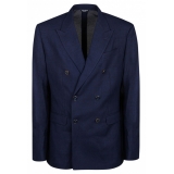 Dolce & Gabbana - Blazer Doppiopetto in Lana Blu - Dolce & Gabbana Exclusive Luxury Collection