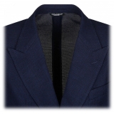 Dolce & Gabbana - Blazer Doppiopetto in Lana Blu - Dolce & Gabbana Exclusive Luxury Collection