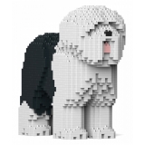 Jekca - Old English Sheepdog 01-M01 - Big - Lego - Sculpture - Construction - 4D - Brick Animals - Toys