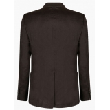 Dolce & Gabbana - Blazer Doppiopetto in Lino Marrone - Dolce & Gabbana Exclusive Luxury Collection