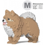 Jekca - Pomeranian 02-M01 - Big - Lego - Sculpture - Construction - 4D - Brick Animals - Toys